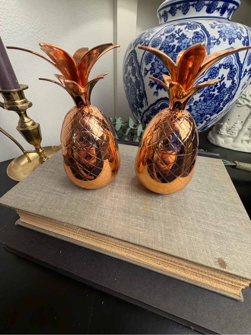 Metallic Copper Pineapple Decorative Accent Set - Home Accents